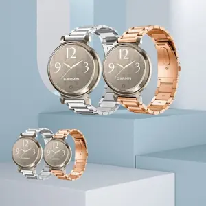 Kompatibel dengan Garmin Lily 2 Tali Jam Tangan Pintar Tiga Manik-manik Tali Stainless Steel
