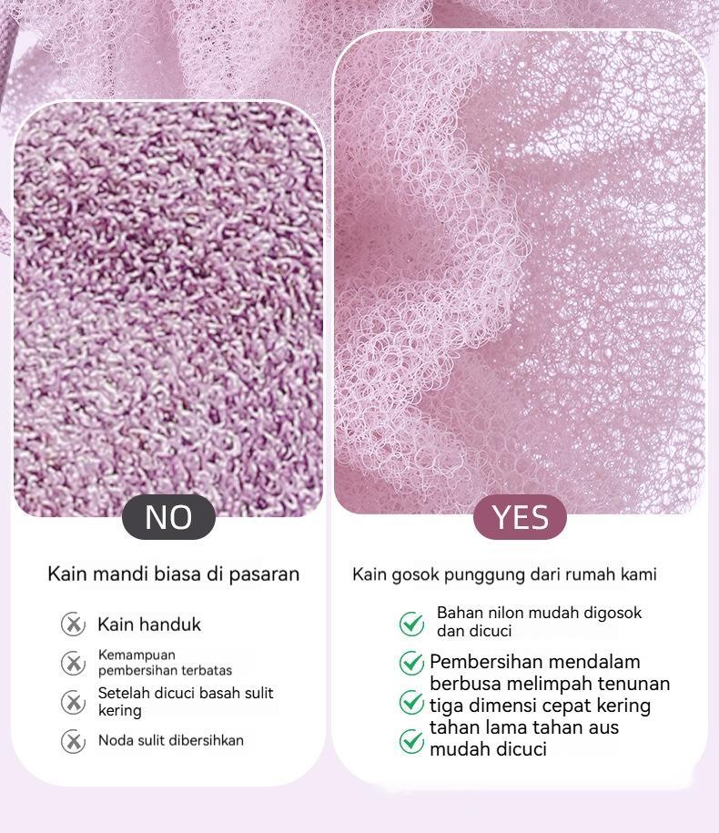 Bola mandi elastis, handuk mandi dua-dalam-satu yang dapat meregangkan punggung, handuk mandi bernilai tinggi untuk menghilangkan lumpur tanpa rasa sakit