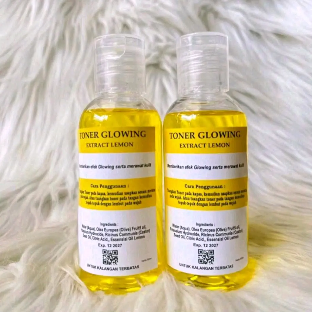 (2Pcs 60ml)TONER LEMON /TONER GLOWING /Toner Pencuci Wajah Esence Aging Mencerahkan Kering Dan Berminyak