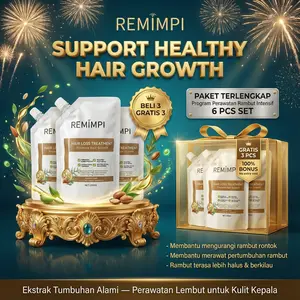 REMIMPI Hair Loss Treatment Shampoo 6PCS | Paket Terlengkap | Membantu Mengurangi Rambut Rontok | Support Healthy Hair Growth | Ekstrak Thuja, Jahe & Ginseng