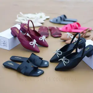 Sultan Shoes  Buy 1 Get 1 | Platform Sandal Wanita Aksen Pita Beli Satu Gratis Satu | Sepatu Wanita Hak 3 Cm VARIASI TALI GELITER