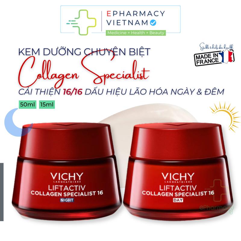 CHÍNH HÃNG Kem Dưỡng VICHY Liftactiv Collagen 16 Giúp Cải Thiện 16 Dấu Hiệu Lão Hóa Hỗ Trợ Cải Thiện Nếp Nhăn