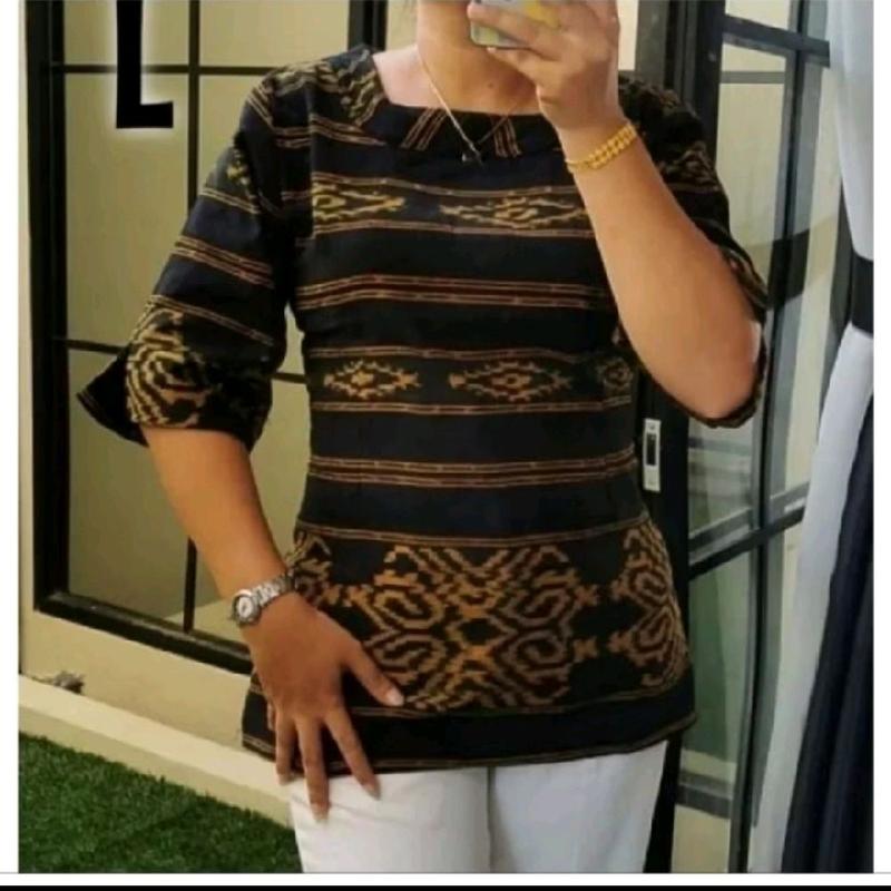BLUS TENUN ETNIK MOTIF PREMIUM SALUR Atasan Baju Wanita 5