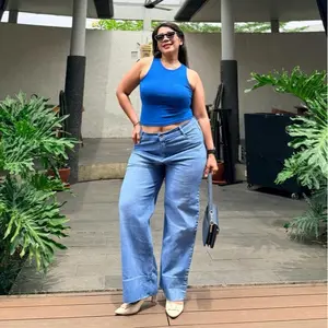 Baggy Unisex Strech Soft Jeans Tebal Oversize Lipat Lebar Korean Big Size Jumbo 27-42