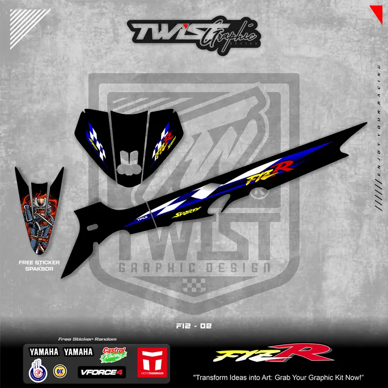 Stiker Striping Fiz R Custom Hologram Crome untuk Kendaraan Anda - Motorcycle 6