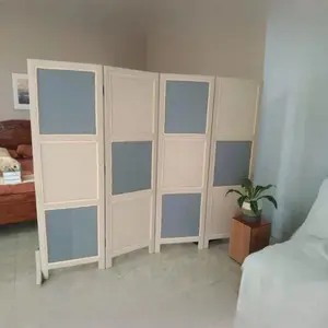 Sekat Ruangan Rotan Sintetis Motif Kotak Kotak Pintu 4 Kayu Minimalis