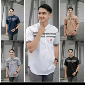 TNB - Atasan Muslim Baju Koko Pria Lengan Pendek - Kurta FF Style - Katun Vito Signature - Gratis Ongkir