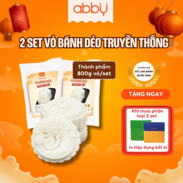 [ABBY TẶNG HỘP GIẤY] Set nguyên liệu làm vỏ bánh dẻo trung thu truyền thống - Thành phẩm 800g - Vỏ dẻo mịn, thơm ngọt, chuẩn vị - Set làm bánh tiện lợi không cần lò nướng