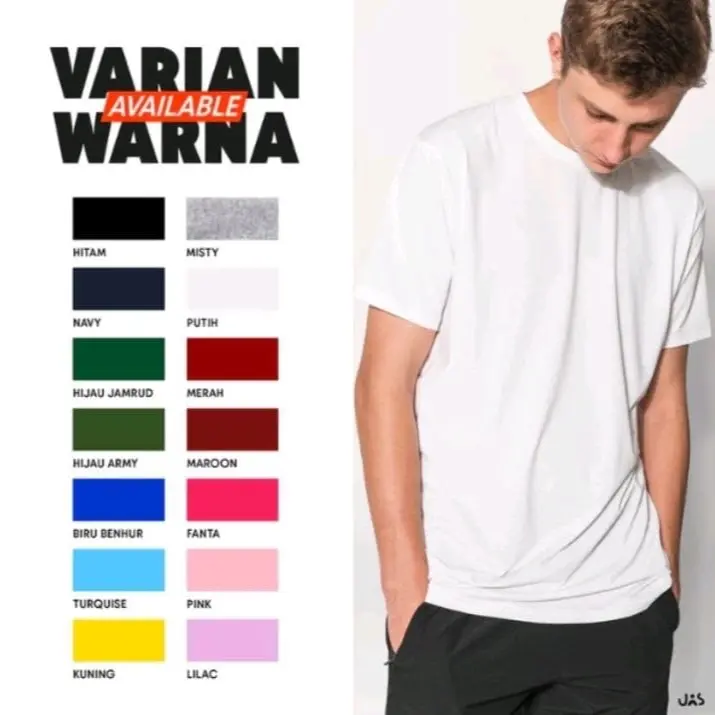 KAOS POLOS PREMIUM BESTSELLER LENGAN PENDEK COTOON COMBED 30s Distro Pria Santai 0