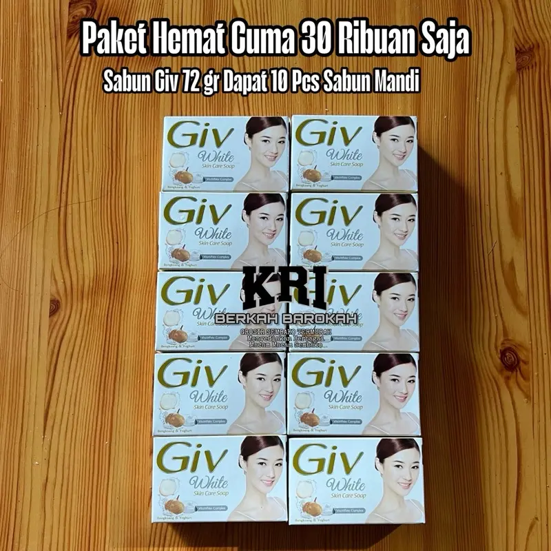 10 Pcs Sabun Mandi GIV Batang Perfumed Beauty Soap Membersihkan  Mencerahkan Tubuh