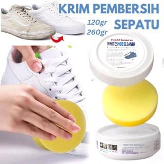 [1 Pcs] Krim Pemutih Sepatu 120gr & 260gr + Spons Cream Pembersih Sepatu White Shoes Cleaner 0