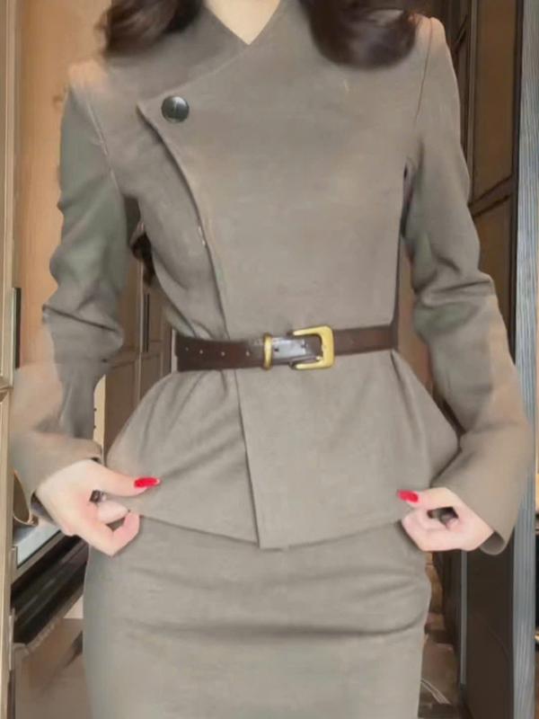  ME Design - Set MILAN công sở ma226  không kèm belt  áo+Chân váy bút chì chất vải dạ mịn dày dặn size SML 