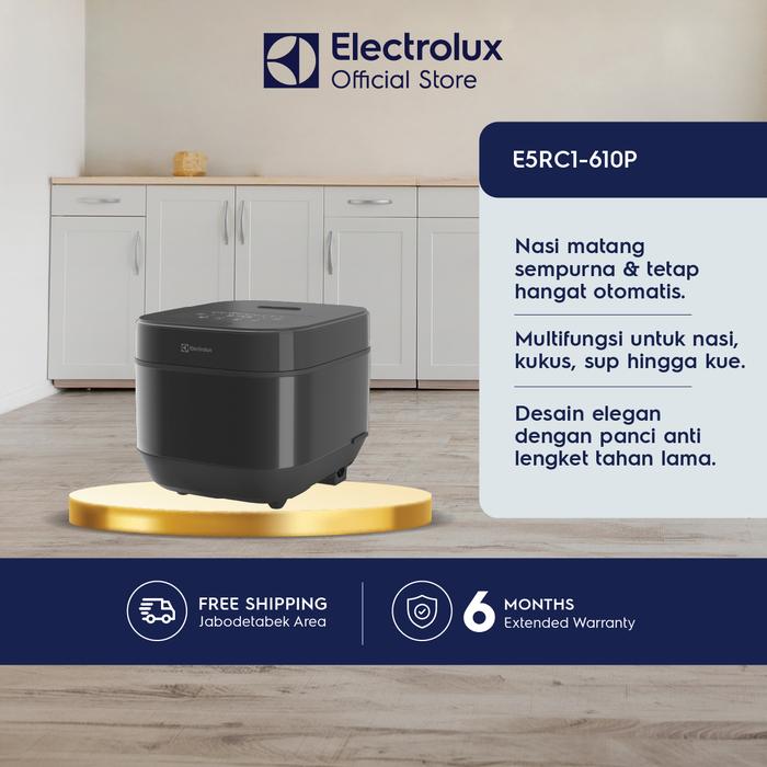 Gambar Electrolux Digital Rice Cooker 1.8 liter Penanak nasi dengan 12 menu masak Fungsi delay Tetap hangat 24 jam Panci anti lengket E5RC1-610P dari Electrolux Official Indonesia Kota Administrasi Jakarta Utara Tokopedia