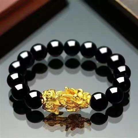 Vòng Tay Obsidian Feng Shui Piyao, Phong Cách Trung Quốc, Vòng Tay Charm Giàu Có Và May Mắn, Sáu Từ Và Giàu Có, Thích Hợp Cho Nam Và Nữ, Dây Đeo Tay PiXiu, Mang Lại May Mắn, Phụ Kiện Trang Sức 5
