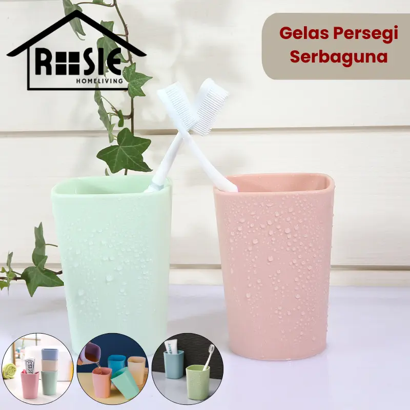 ROSIE Gelas Minum Plastik Gandum / Cangkir Estetik Serbaguna Ramah Lingkungan