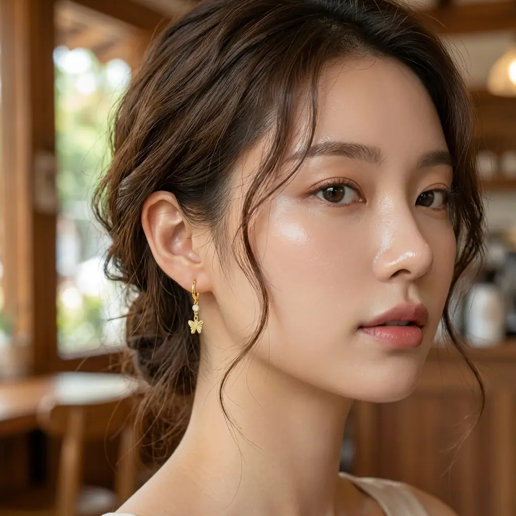 Anting Kupukupu Dengan Berlian Anting Wanita Anting Berlian Anting Titanium Anti Karat Aknti Luntur