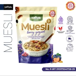 MUESLI BERRY YOGURT SAFIYA 1KG & 500 GRAM SEREAL OATMEAL WITH ALMOND SARAPAN SEHAT PREMIUM
