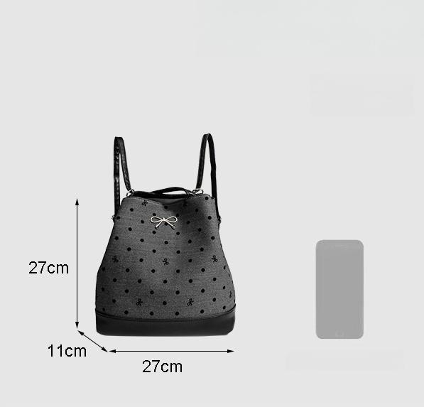 Polka dot print bow shoulder bag fashion trend large capacity casual bag underarm tote bag para sa mga kababaihan