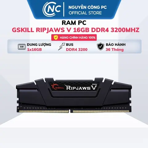 RAM GSKILL RIPJAWS V 16GB DDR4 3200MHZ - BH 36 tháng