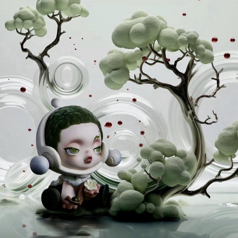 Blind box POPMATH mô hình skull panda nhân vật “ mai đen trước sân” 1