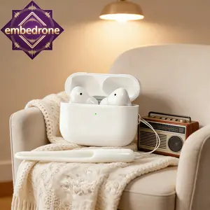 embedrone 2026 NEW PHANTOM K80 Earphone Nirkabel, Anti Air Dalam, Baterai Tahan Lama, TWS, Bass Kuat, Surround 3D, Peredam Suara Cerdas, Gaming, Panggilan, Musik, Olahraga, Earphone Bluetooth Nirkabel