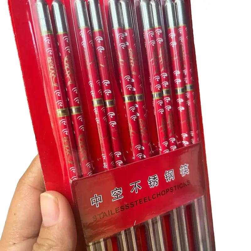 Sumpit Stainless motif Tipe CS SS M  pak isi 5 pasang*  Sumpit Stainless Polos  Tipe CS SS 0
