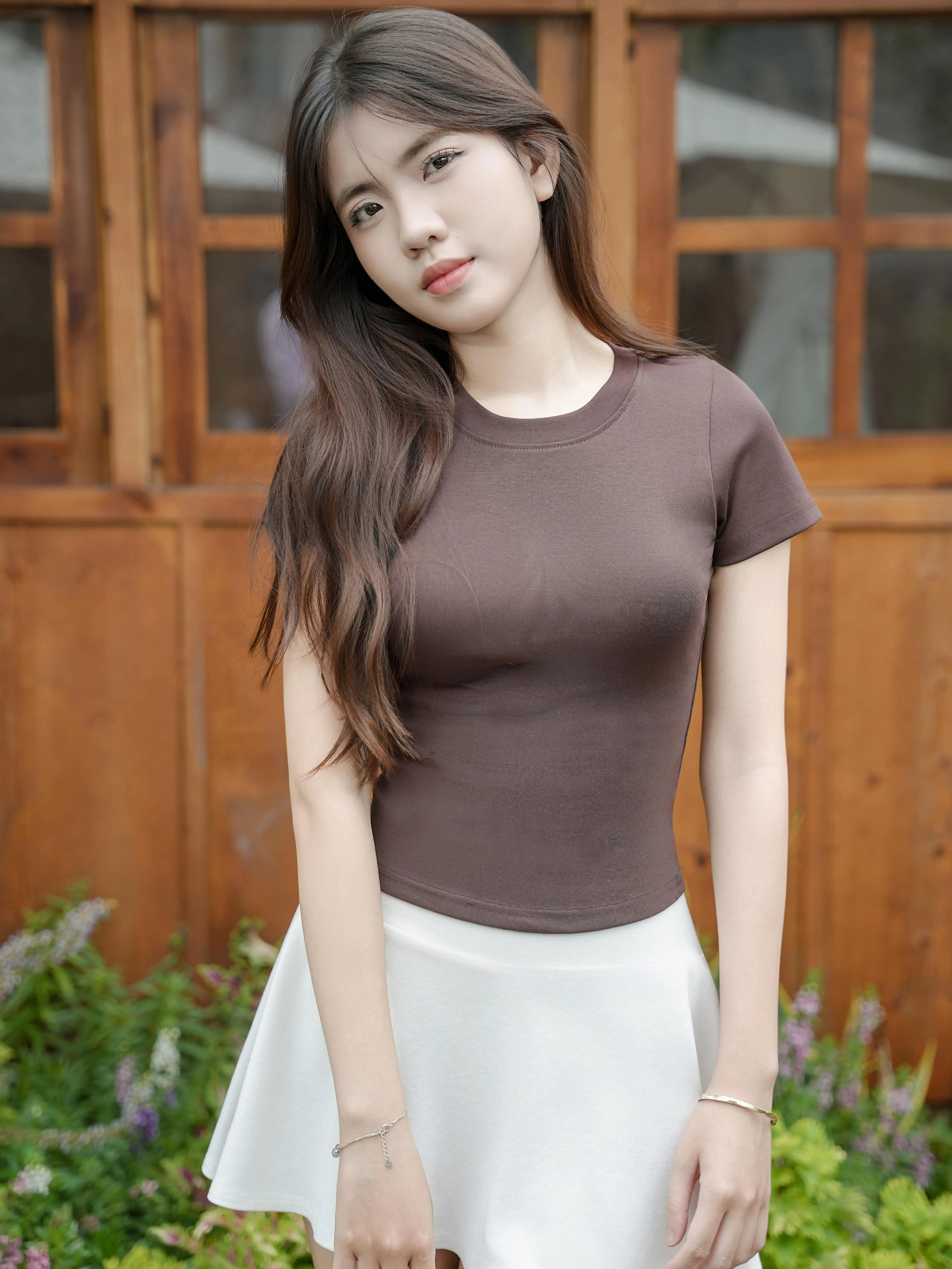 Áo Thun Nữ Cổ Tròn, Cotton Mịn Co Giãn 4 Chiều, Thấm Hút Mồ Hôi, Form Ôm babytee Tôn Dáng | BigBuy360 - bigbuy360.vn