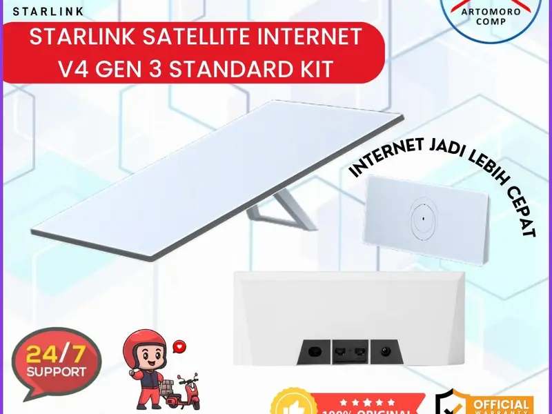 STARLINK Standar V4 GEN 3 Internet Satellite Router Kit Dual Wifi System W/ 2 LAN PORT RJ45 SpaceX Garansi RESMI 0