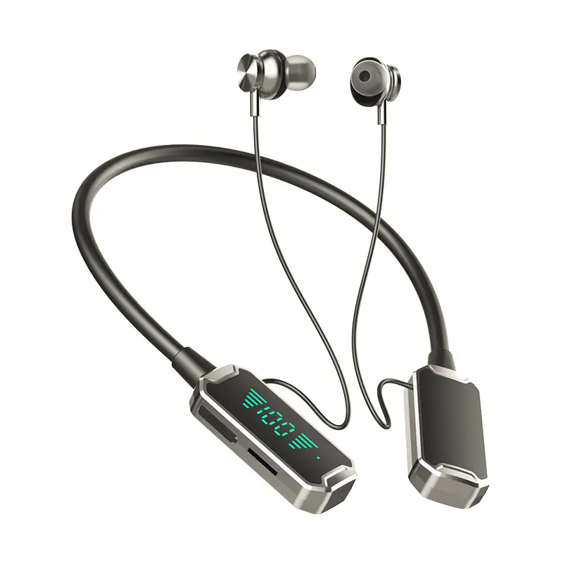 Tai nghe Bluetooth dây đeo Cổ mới, không dây, có thẻ TF, thời lượng pin cực dài, nửa trong tai và trong tai, âm thanh thể thao và nhập vai 8