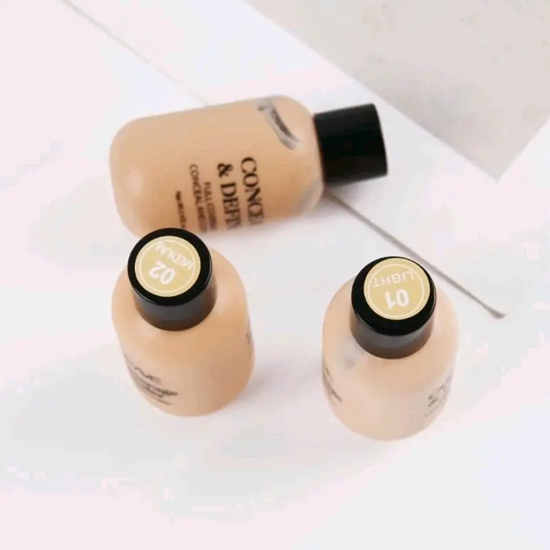 LOOKAVE Mini Matte Liquid Concealer Foundation Dengan Daya Tutup Maksimal Lingkaran hitam di Mata & Pori - pori Kulit Wajah Concealer Tahan Air & Tahan Lama Mencerahkan 5