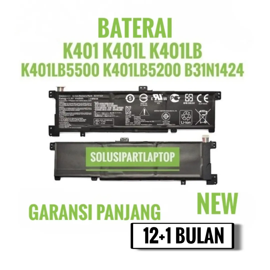 Baterai Laptop Compatible For K401LB K401LB5500 K401LB5200 Ultrabook B31N1424 Or