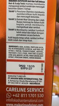 Product Review of Makarizo Advisor Hair & Scalp Tonic 240mL - 2 in 1 Untuk Rambut Rontok dan Ketombe / Memperkuat Akar Rambut from A**h 2