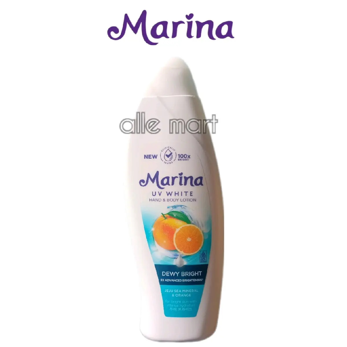 Marina UV White Hand & Body Lotion Dewy Bright Hijau 460ml Handbody Losion Jumbo 460 ml