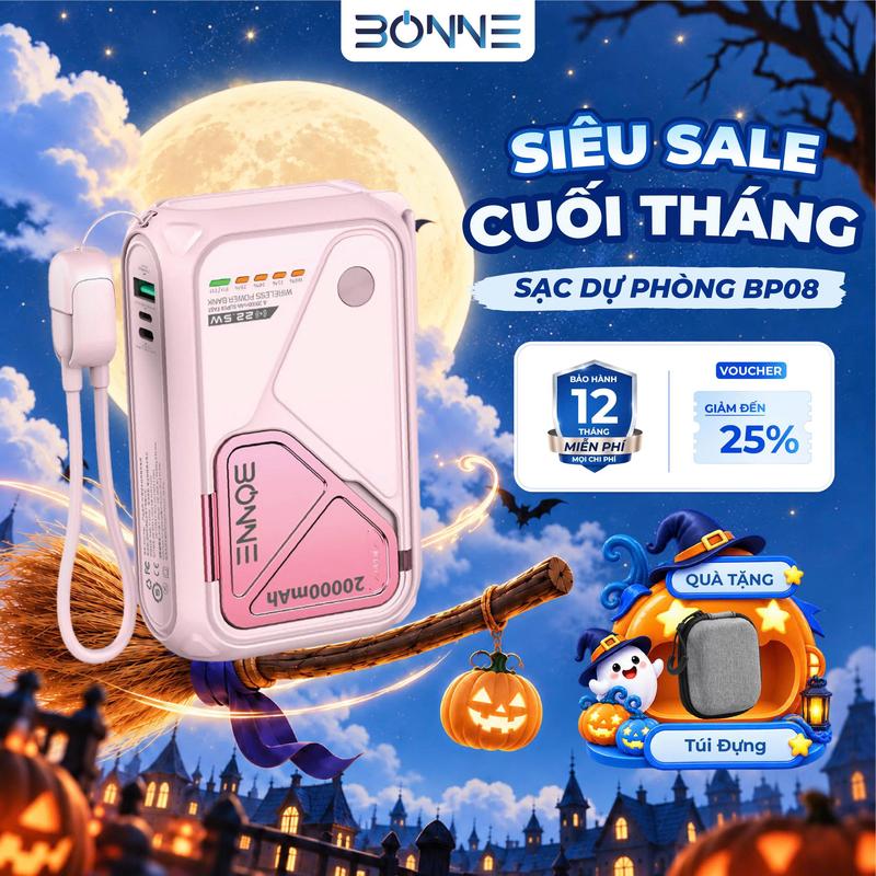 - Sạc Dự Phòng, Củ Sạc Nhanh BONNE BP08 By Bonne TECHNOLOGIQUE, Sạc Dự phòng 10.000 mAh 20.000 mAh, Sạc Không Dây Kiêm Củ Sạc Nhanh Bảo Hành 12 Tháng Phụ Kiệ