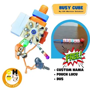 Mainan Edukasi Busy Cube 12 in 1 Sensory Cube Board Montessori Kubus Mainan Motorik byGHEduPlay