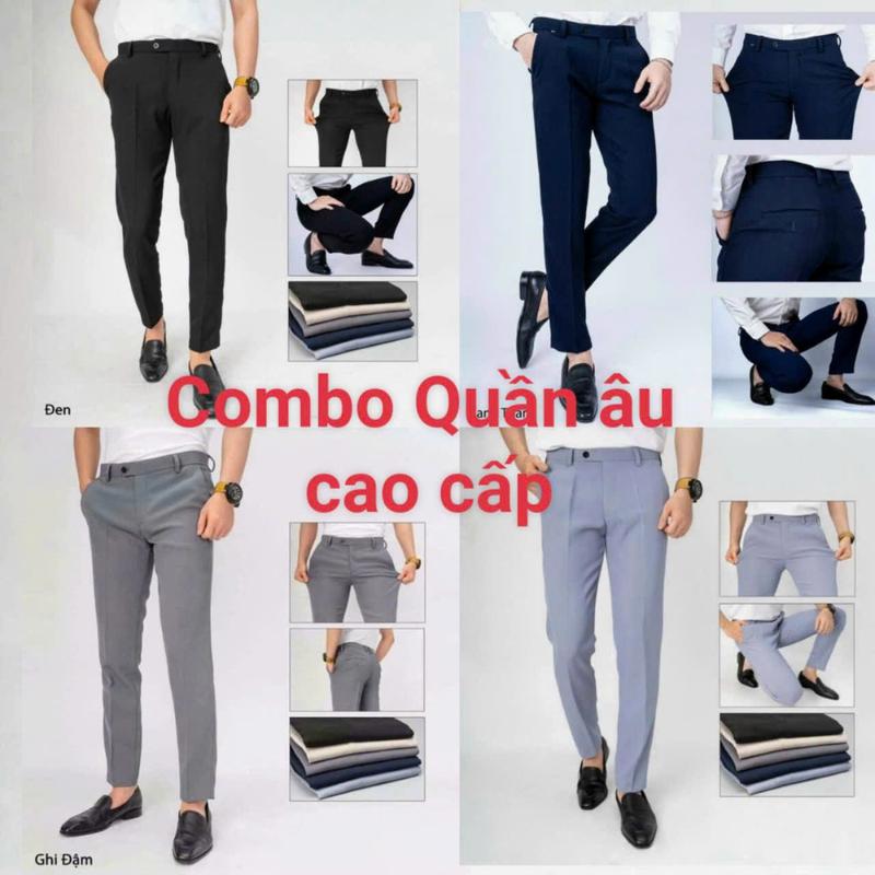 COMBO 2 Quần tây - Quân âu nam - Chất liệu Tuyết Mưa dày dặn, co giãn nhẹ, form ống côn Hàn Menswear Thun Pants Ong Nhung