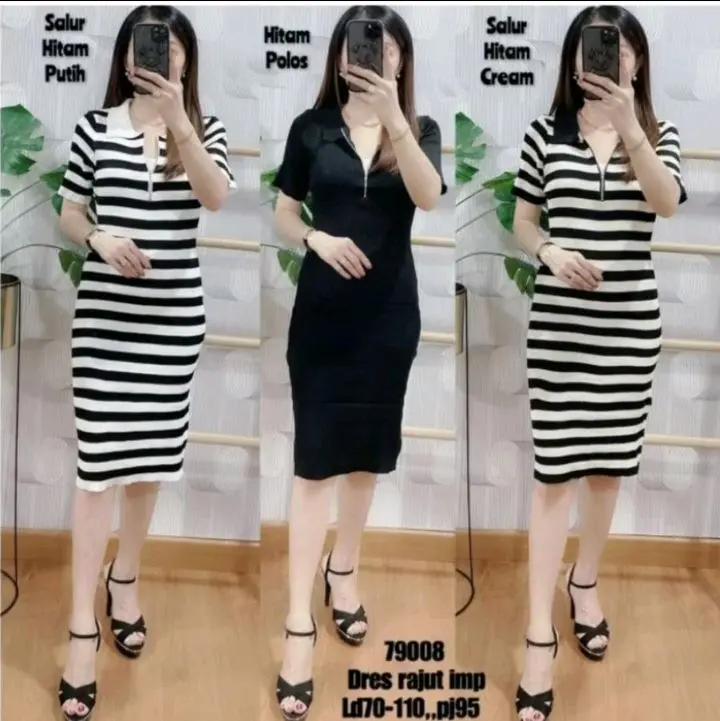 midi dres rajut ZR premium wanita