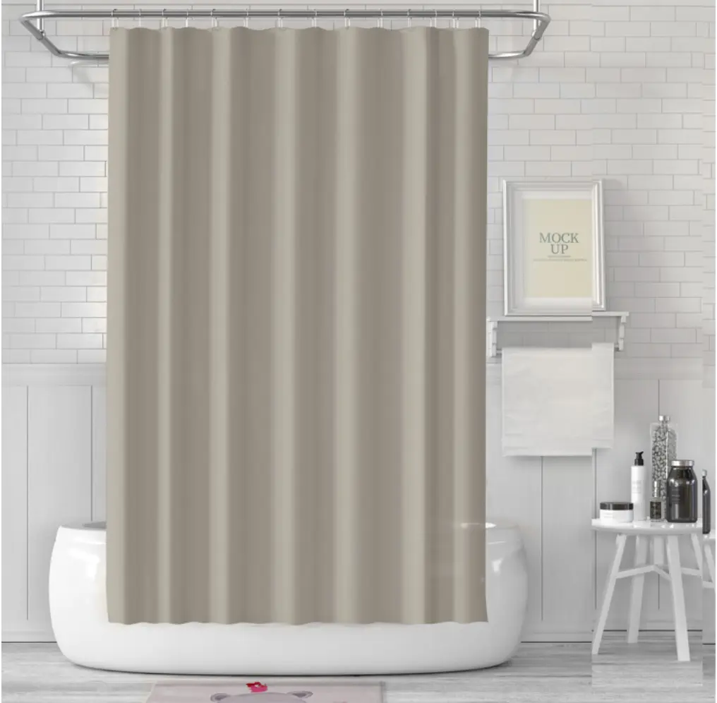 PEVA thickened waterproof shower curtain Solid color bathroom bathroom bathroom partition curtain Waterproof cloth