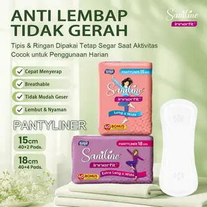 Pantyliner Wanita 40+ Pads 15cm 18cm Anti Bau & Anti Lembap SENSI SANILINE untuk Pemakaian Harian Nyaman Dipakai Lama