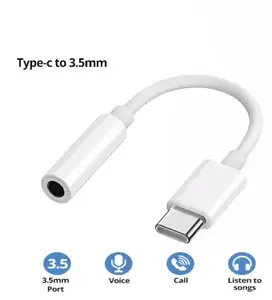 Tipe-C to 3.5mm headphone adapter kepala rata ke kepala bulat ponsel komputer universal audio konversi kabel mendengarkan lagu panggilan