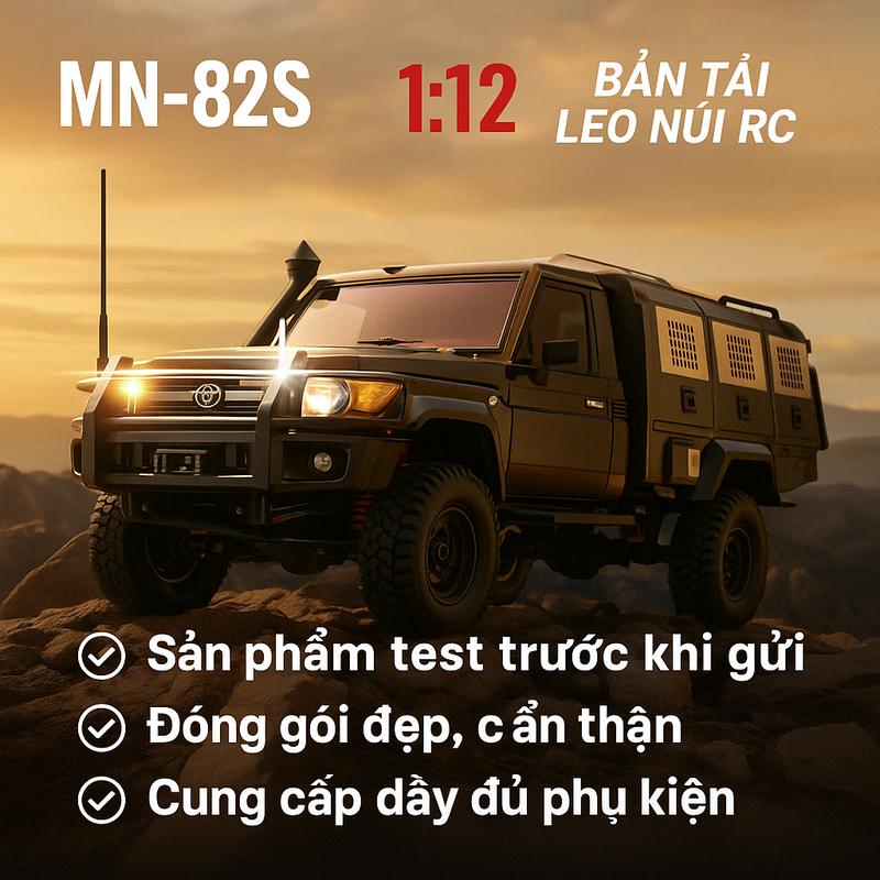 Xe Bán Tải Điều Khiển Từ Xa MN82 MN82PRO MN82S 1 12 Xe Leo Núi 2 Cầu 2.4G Động Cơ Mạnh Pin Trâu