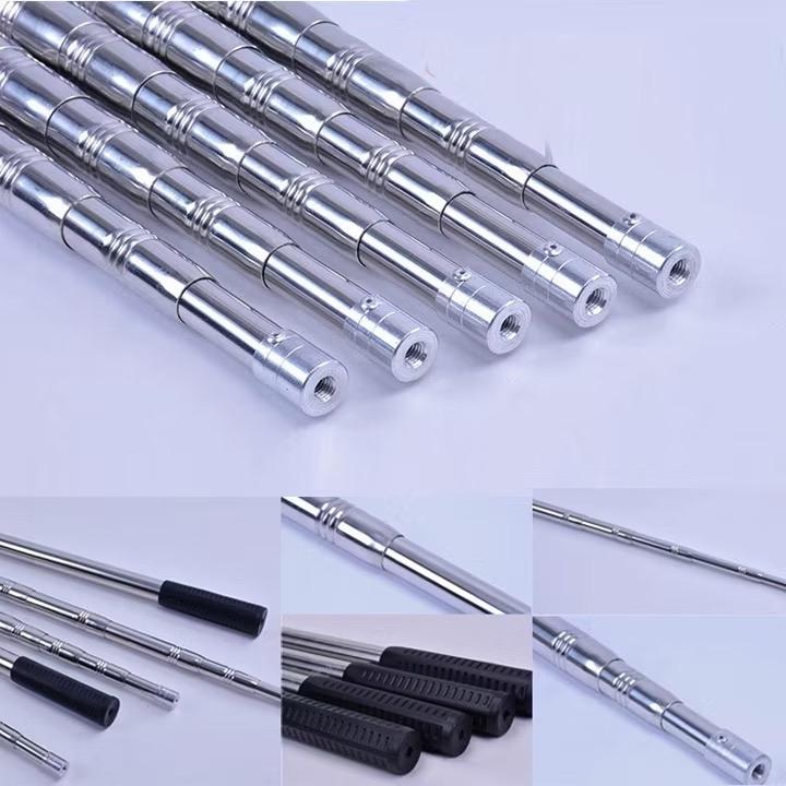 Sào rút Inox Siêu Cứng Cáp Làm Cán Vợt Câu Cá treo lồng chim... đủ cỡ từ 3m - 7m - 9m tặng kèm đầu móc