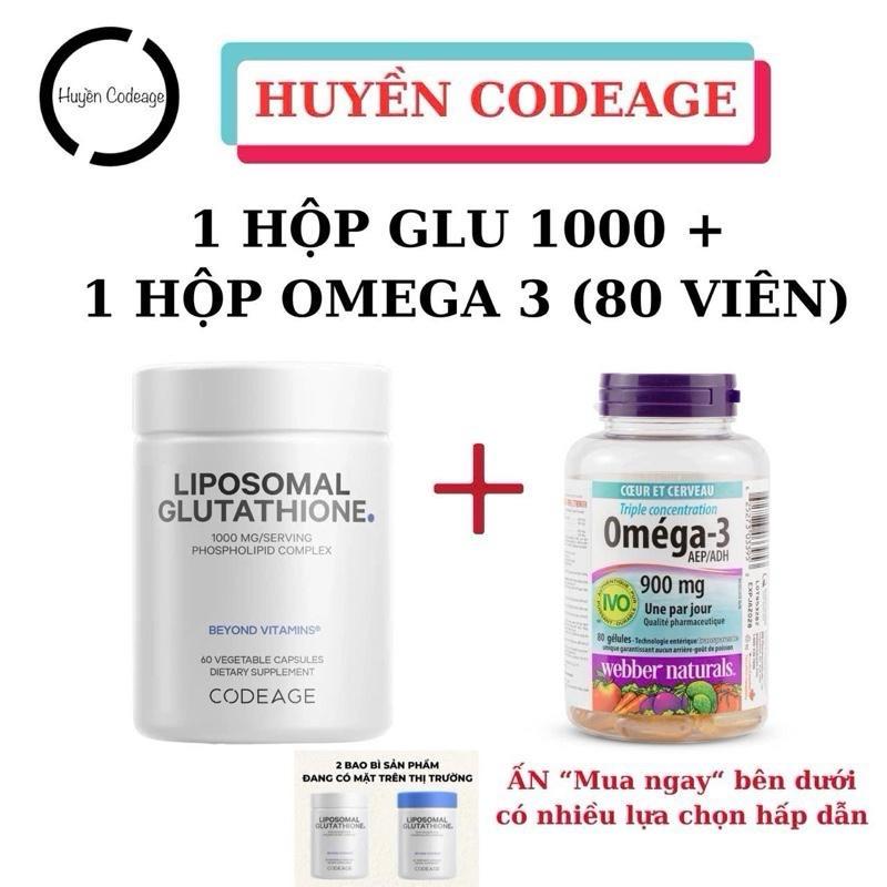    GLU 1000 Giá Tốt  Viên Uống Liposomal Glutathione 1000mg Codeage 60 viên Hỗ Trợ Sức Khỏe  - HUYỀN 