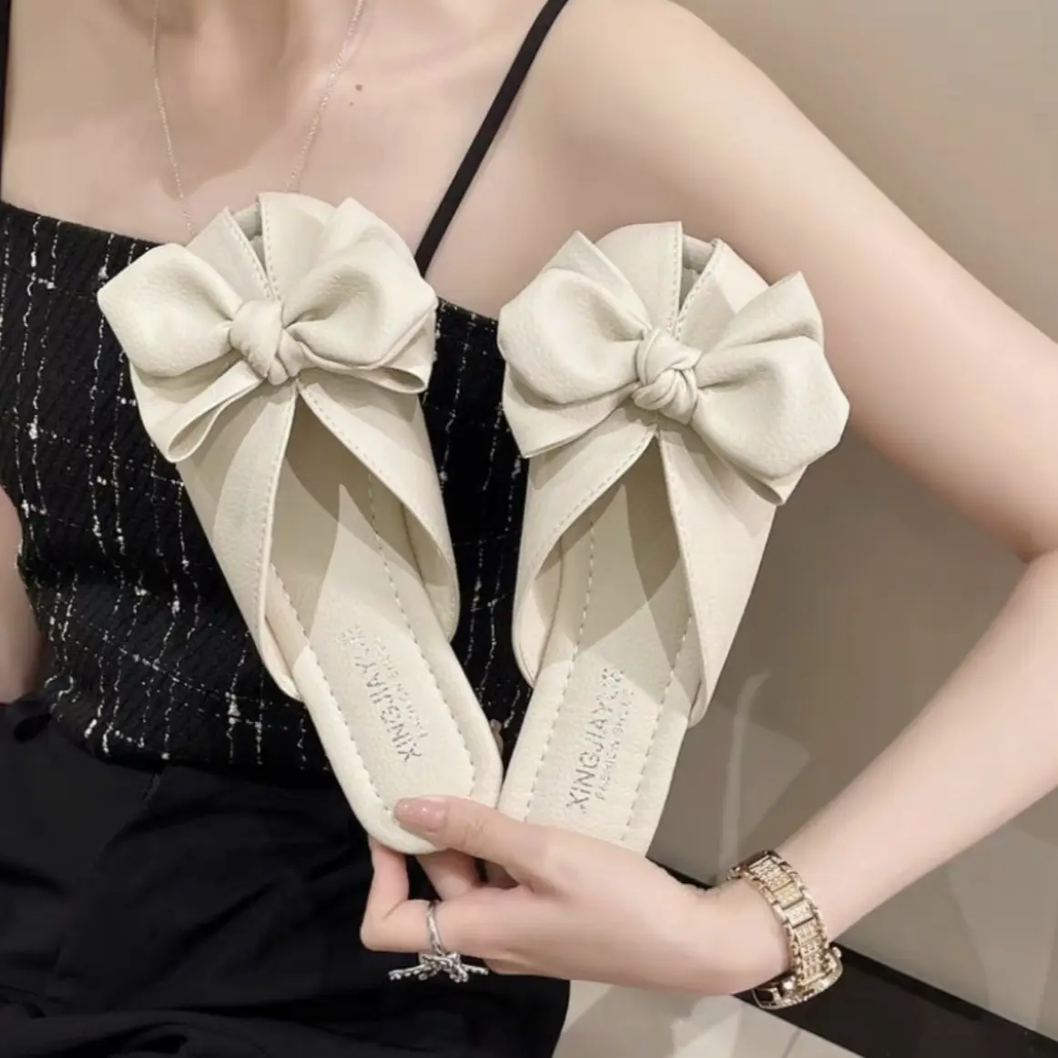 Dép Cho Bé Gái, Phong Cách Dễ Thương, Giày Ngọt Ngào, Thiết Kế Hoa, Có Vòng Cổ Buộc Dây DéP Shoes Sandal Nhung Cao Su