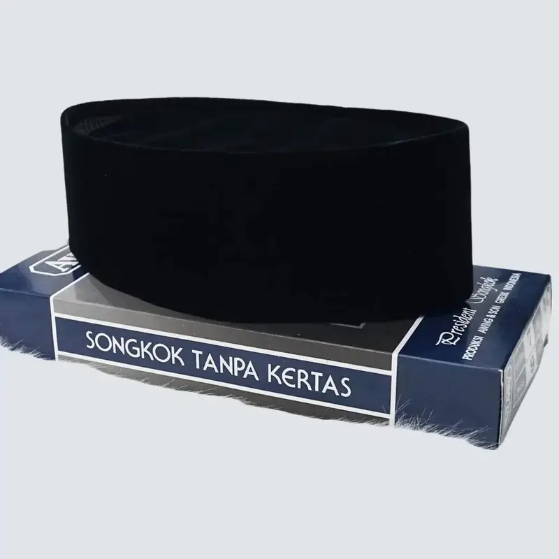 Peci Songkok AWING AC Kopiah Hitam Polos Pria Muslim Dewasa 5