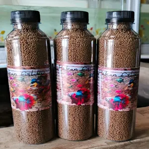 3 botol ukuran 250ml pakan ikan hias kecil semua jenis