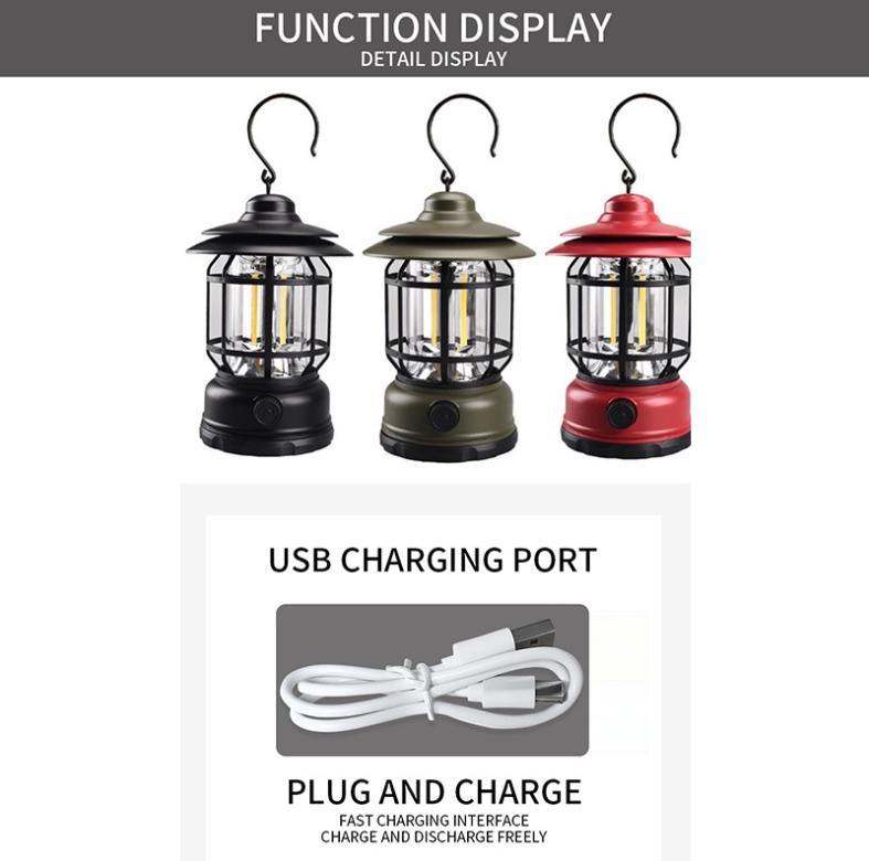 Product Introduction of Đèn lồng cắm trại ngoài trời, ánh sáng xung quanh, độ bền siêu dài, Có Thể Sạc Lại, đèn Treo Cầm Tay thích hợp để cắm trại 35