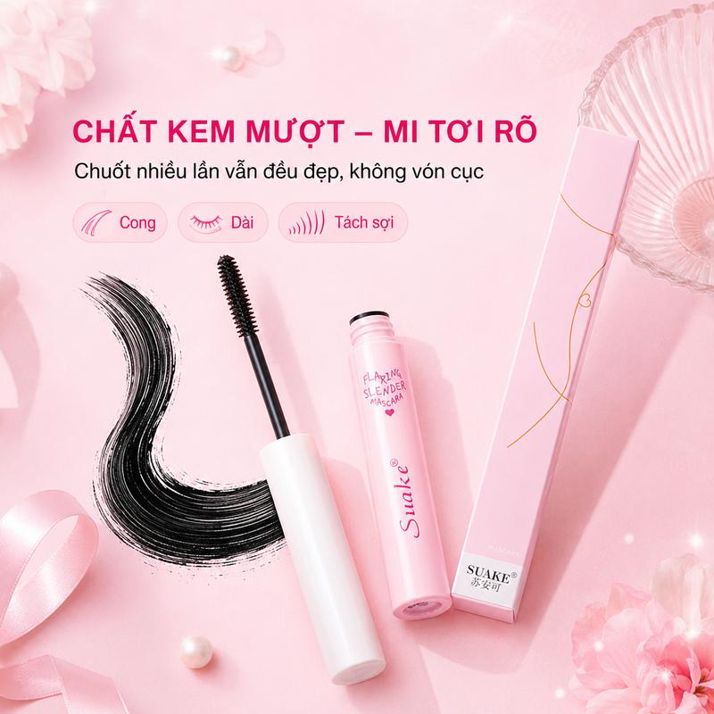 Mascara siêu mảnh, chống thấm nước, chống mồ hôi, không lem, đầu cọ nhỏ, lâu…
