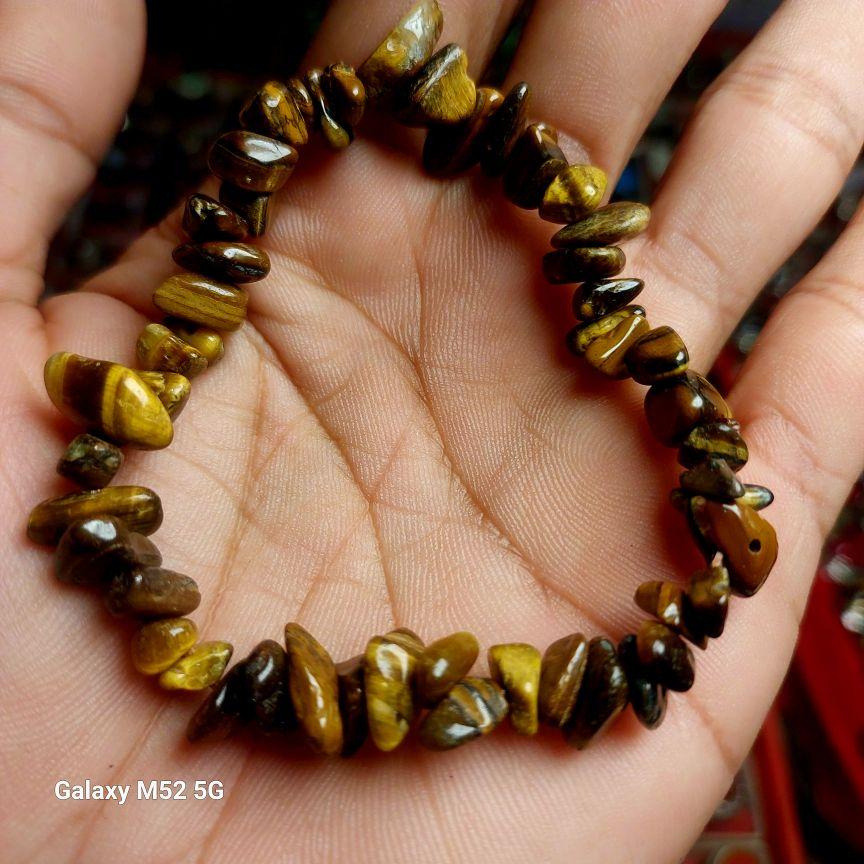 Gelang Batu Tiger Eye Nempel Magnet Model Krikil Asli Natural Mewah Elegan untuk Tampilan Lebih Stylish