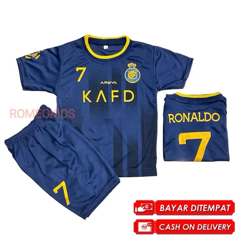 BAJU BOLA LIGA ARAB AL NASSR ANAK LAKI - LAKI USIA 1 - 10 TAHUN / SETELAN JERSEY TEAM BOLA ANAK TERBARU 2